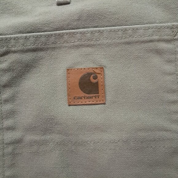 Carhartt Carpenter Pant Men 36x29, Tag 36x30 Dungaree Fit Canvas Beige B11 DES - Picture 9 of 15